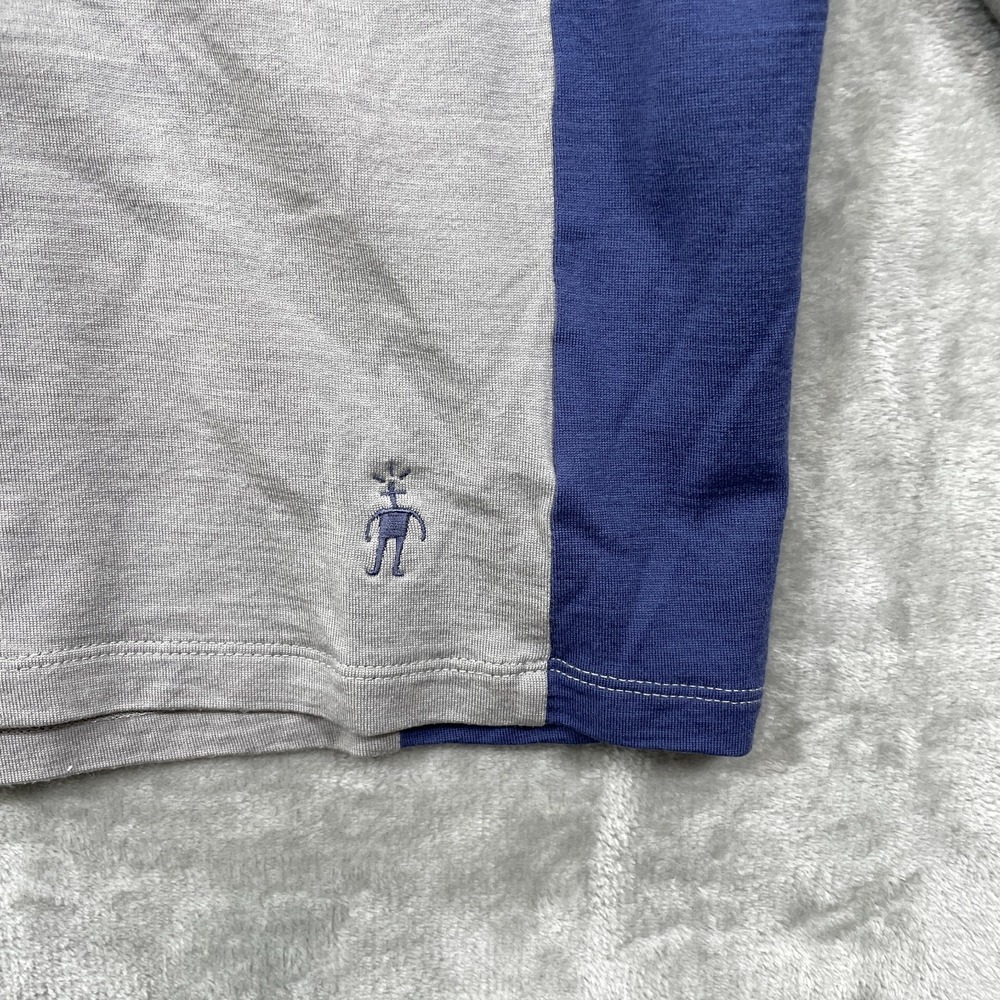 Smartwool Sweater Mens Size M/L Merino Wool 1/4 Zip Pullover Gray/ Blue - Picture 2 of 6